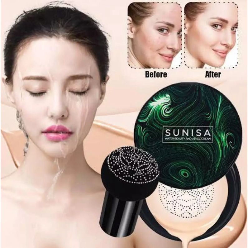 SUNISA MUSHROOM HEAD BB CUSHION AIR PAD CC CREAM BENTUK JAMUR 20 GRAM