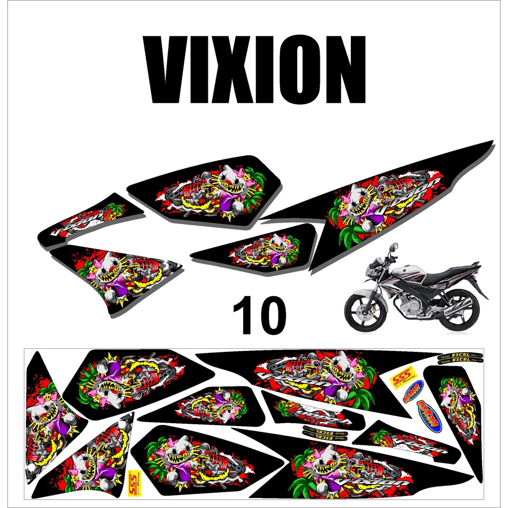 (cod)  VIXION OLD. Sticker Stiker Striping Lis Variasi Vixion Old Murah Desain DS OLD - 10