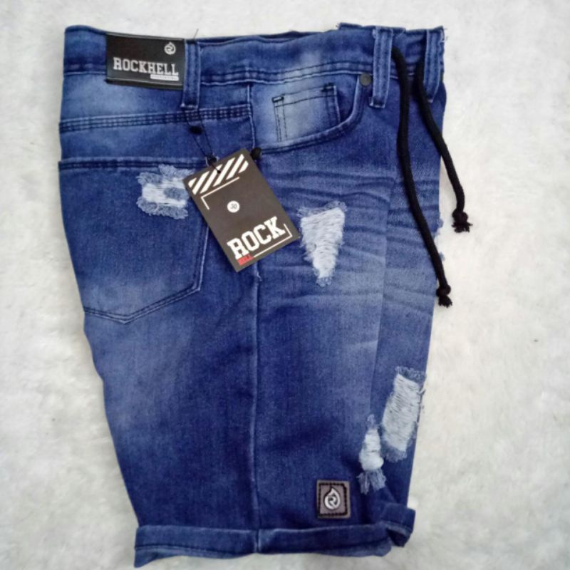 Celana Pendek Jeans Ripped Wisker