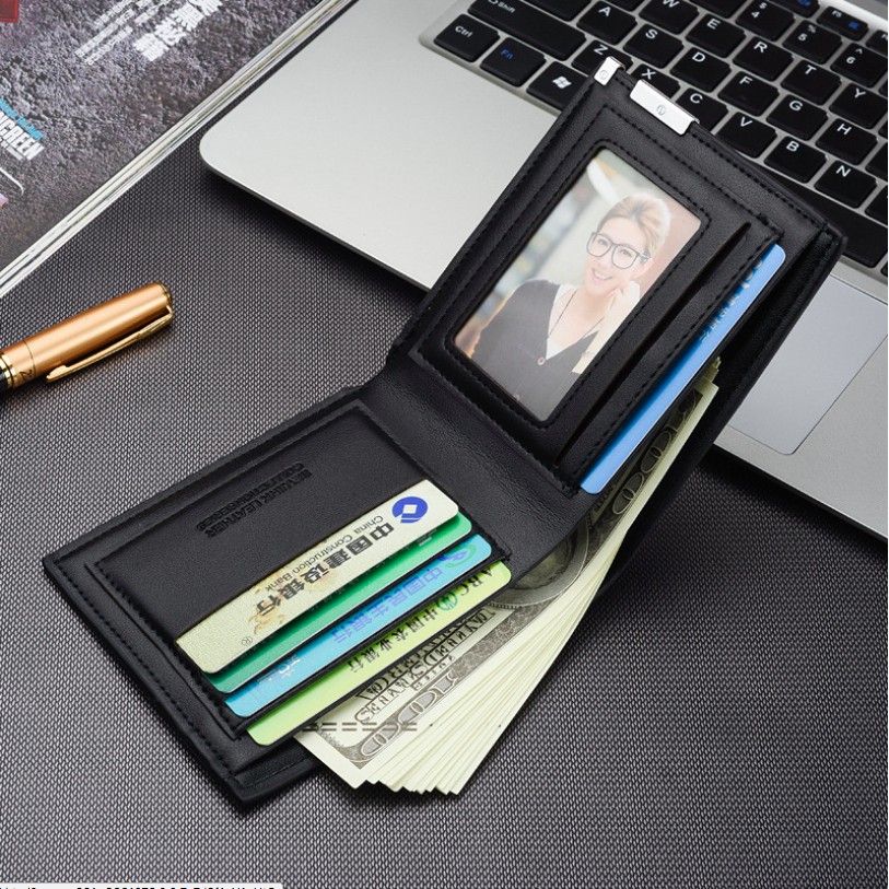 D622 Dompet Pria Lipat Dompet Kulit Men Fashion Letter Wallet