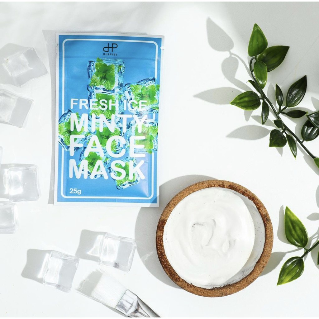 [HUPPIES.ID] FRESH ICE MINTY FACE MASK - BPOM / CLAY MASK / ZIP LOCK