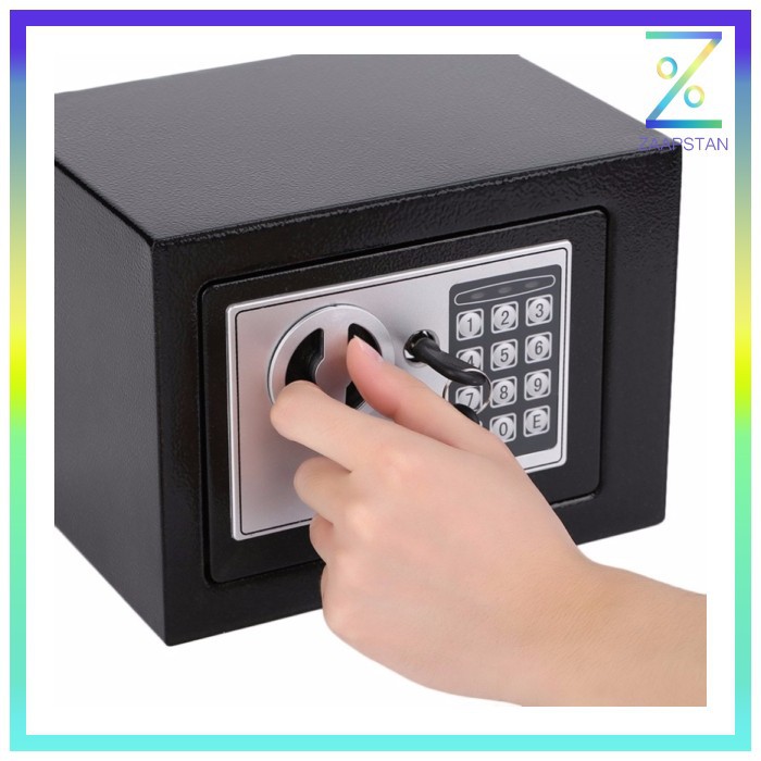 Brankas Mini Electric Password Safe Deposit Box 4.6L - 17E - Black