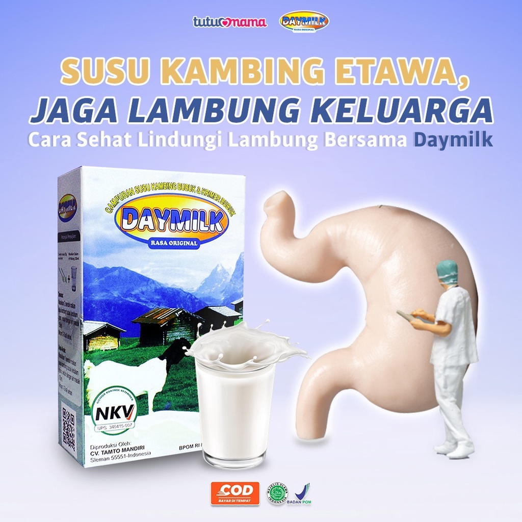 

PROMO DAYMILK Susu Kambing Etawa - 4 Varian Rasa - Cokelat - Vanilla - Jahe - Original - Netto 200 gram