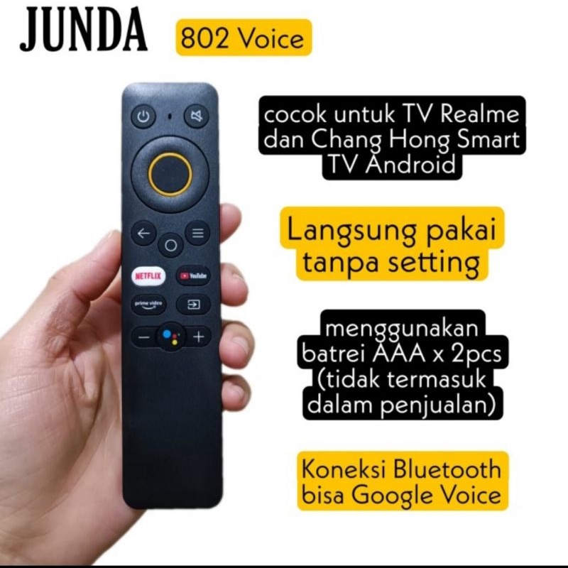 Remote Junda 802 Voice Untuk Realme Dan Changhong Smart TV Androit