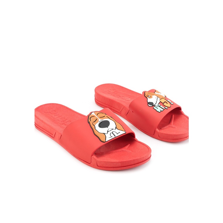 SANDAL SLIDE WANITA HUSH PUPPIES ORIGINAL CASUAL BRANDED RED HW37