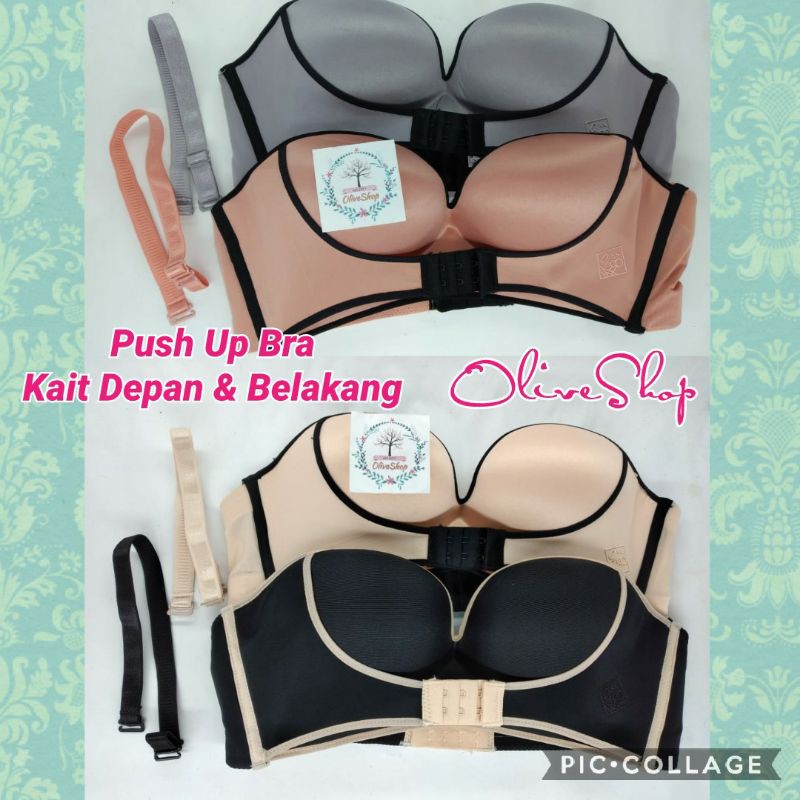 OliveShop ❤ Push Up Sugar Bra BH Bralette Lis Kait Depan Belakang Tanpa Tali