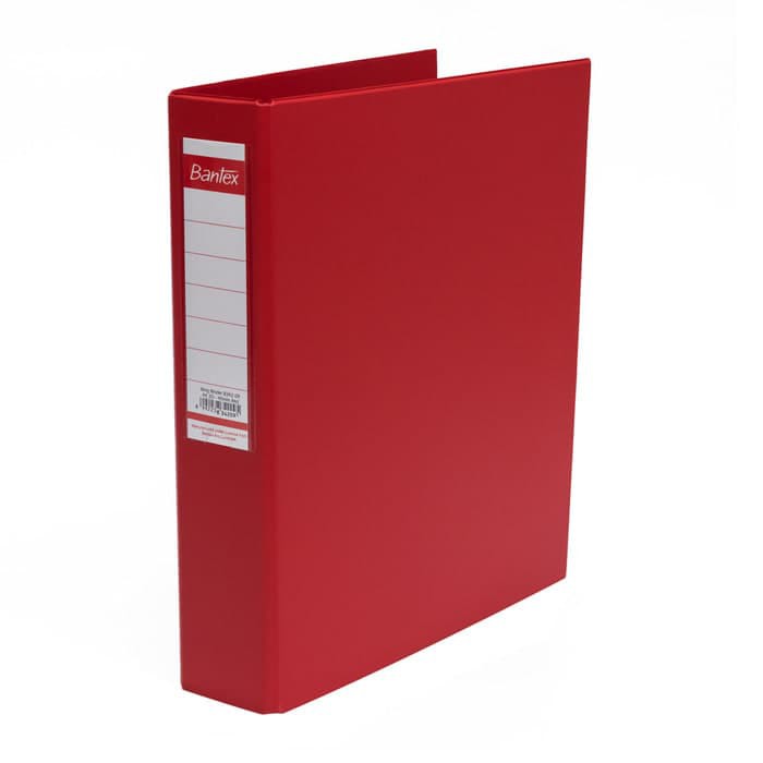 

Bantex Ring Binder 3 Ring 40mm A4 Red #8342 09