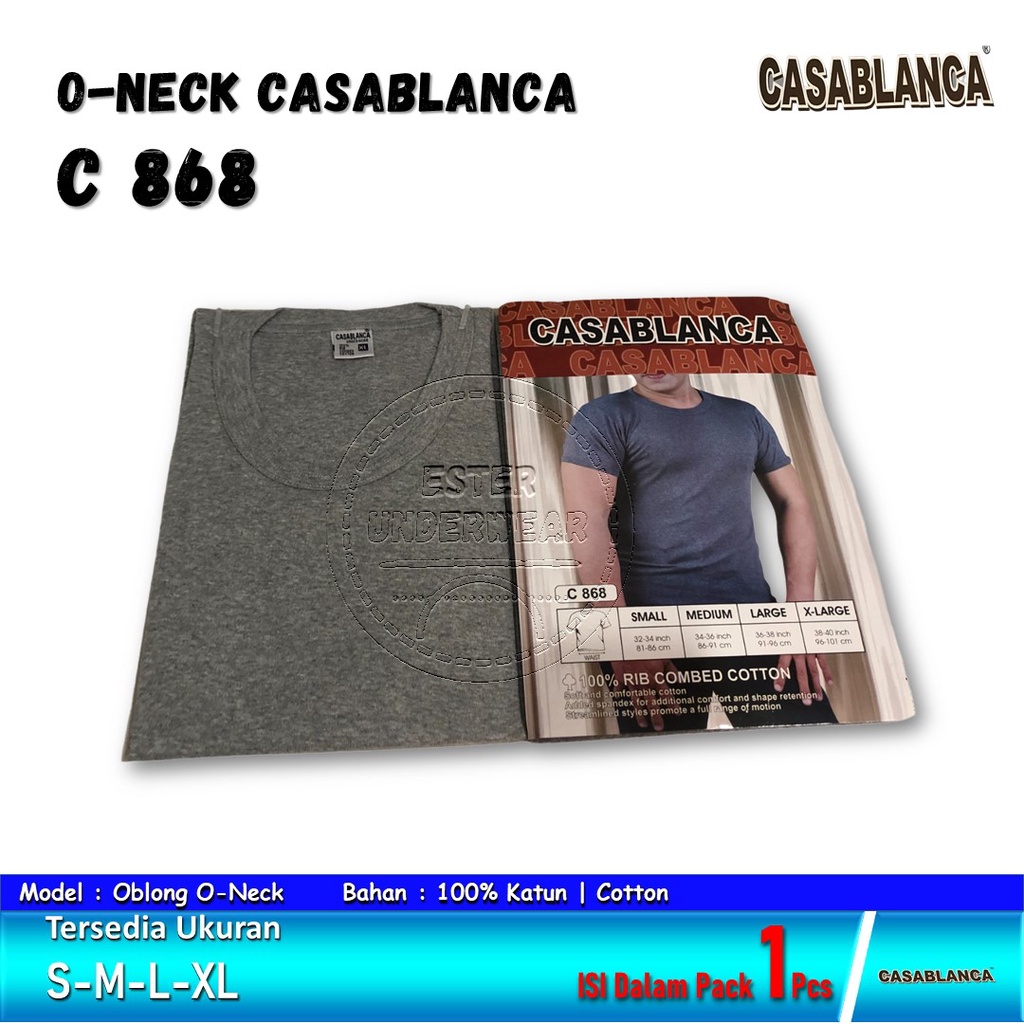 CASABLANCA Kaos Oblong Pria Dewasa R-neck C 868 Isi-1