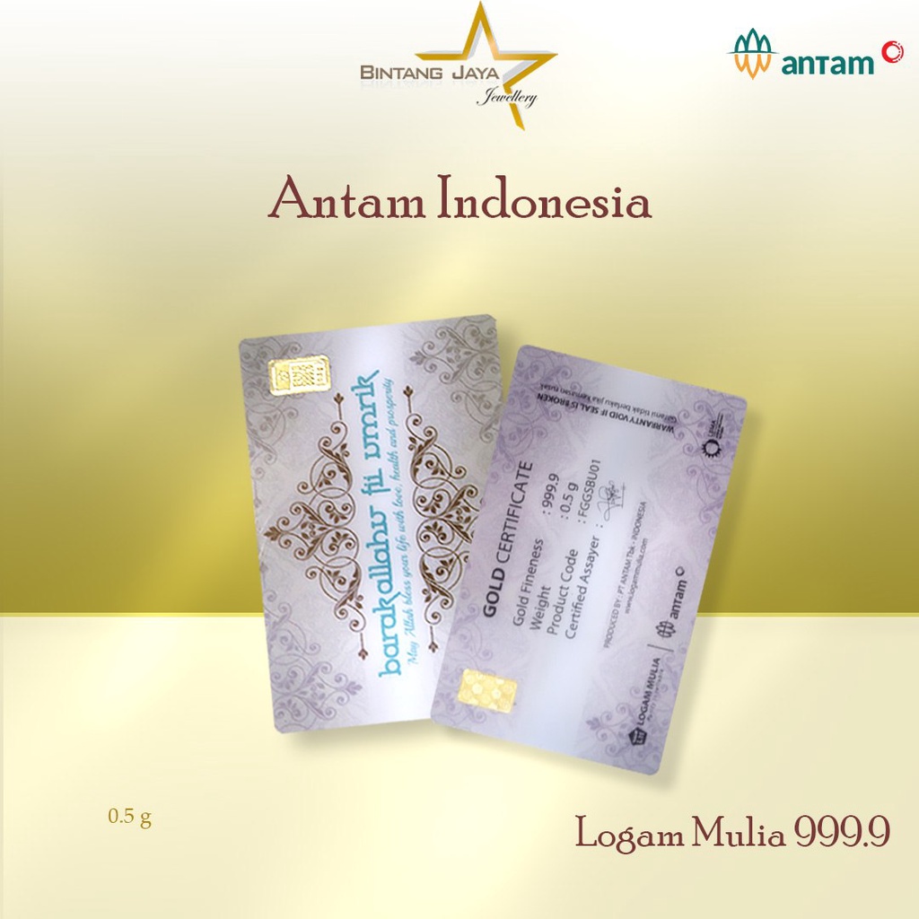 EMAS LOGAM MULIA HADIAH GIFT SERIES ANTAM HARTADINATA 9999 EMAS KITA 0.5 & 1 GRAM GR-BARAKALLAH