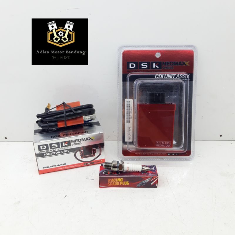 PAKET RACING CDI KOIL COIL DSK UNLIMER DAN BUSI RACING SCORPIO Z SCORPIO LAMA SCORPIO NEW POWER UP