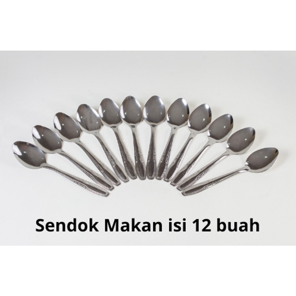 [BISA COD] Sendok Garpu Makan Ulir Isi 24 pcs Stainless Tebal 303 18gr Anti Karat Berkualitas Murah Ekonomis