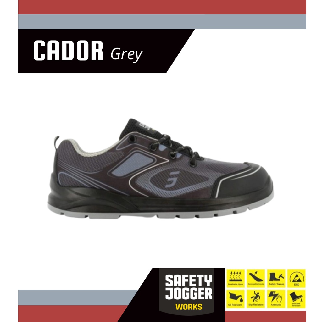 Sepatu Safety Jogger Cador Grey S1P