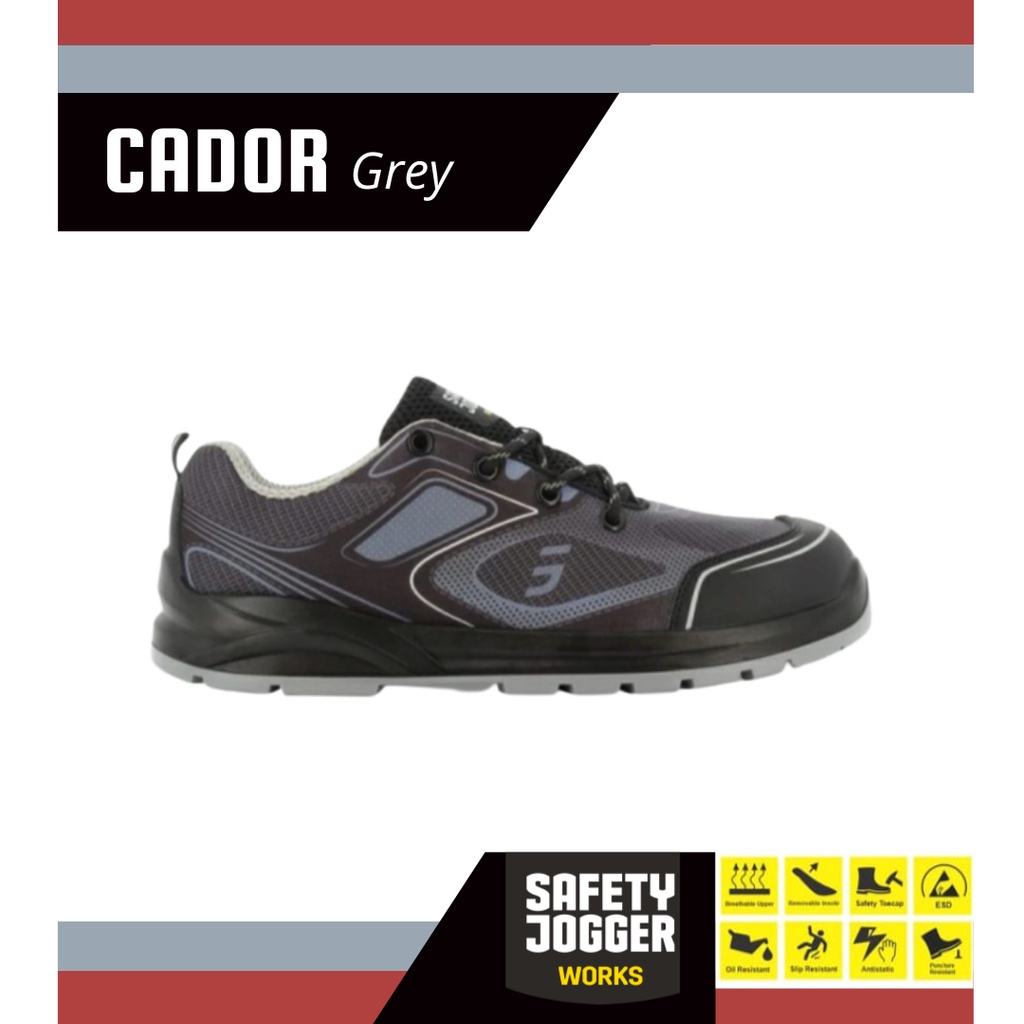 Sepatu Safety Jogger Cador Light Grey/Abu-abu S1P