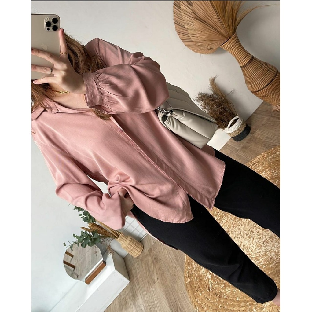 (MGA) KEMEJA BIWAN OVERSIZE BLOUSE BUSUI DAILY RAYON UNIQLO