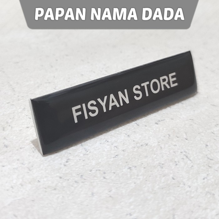 Papan Nama PDH TNI/POLRI | Nametag Dada Hitam Doff Full Lapis Resin