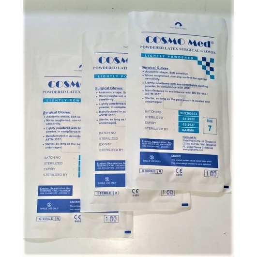 Sarung Tangan Steril 25CM COSMO MED Latex Surgical Gloves