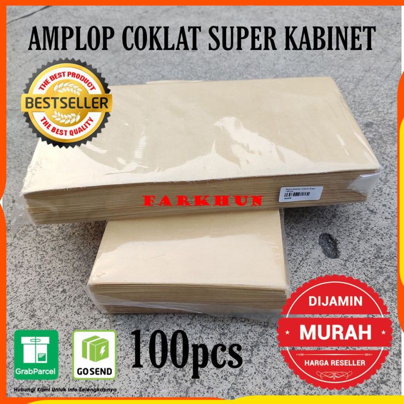 

TERMURAH ISI 100 PCS LEMBAR AMPLOP SUPER KABINET COKLAT GAJI KANTOR SURAT DLL BEST SELLER