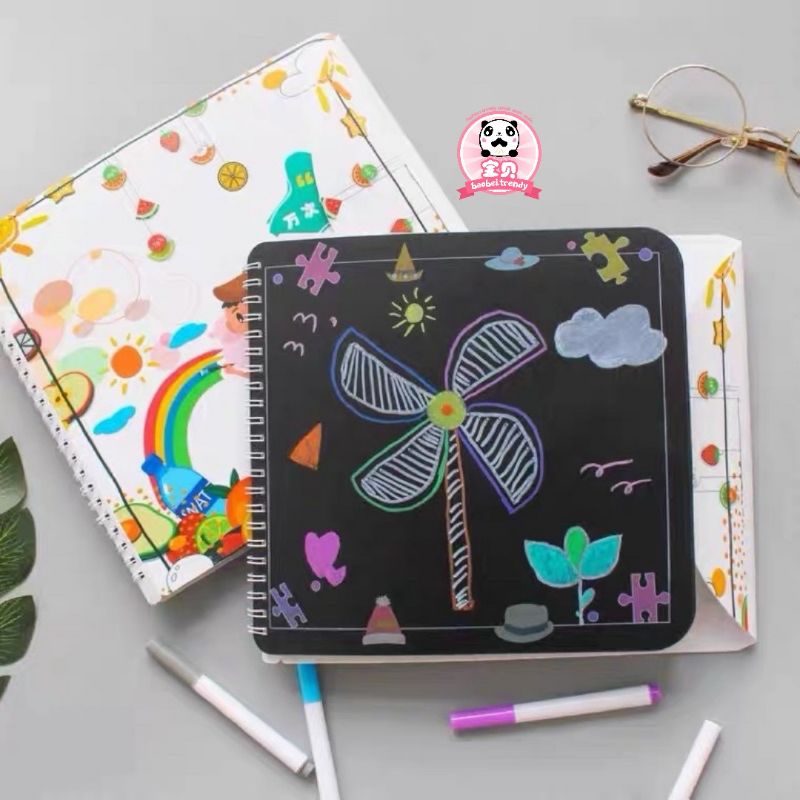 

MAINAN ANAK DRAWING & WRITING BOOK / Buku kain menggambar / Drawing Mat + Magic Pen