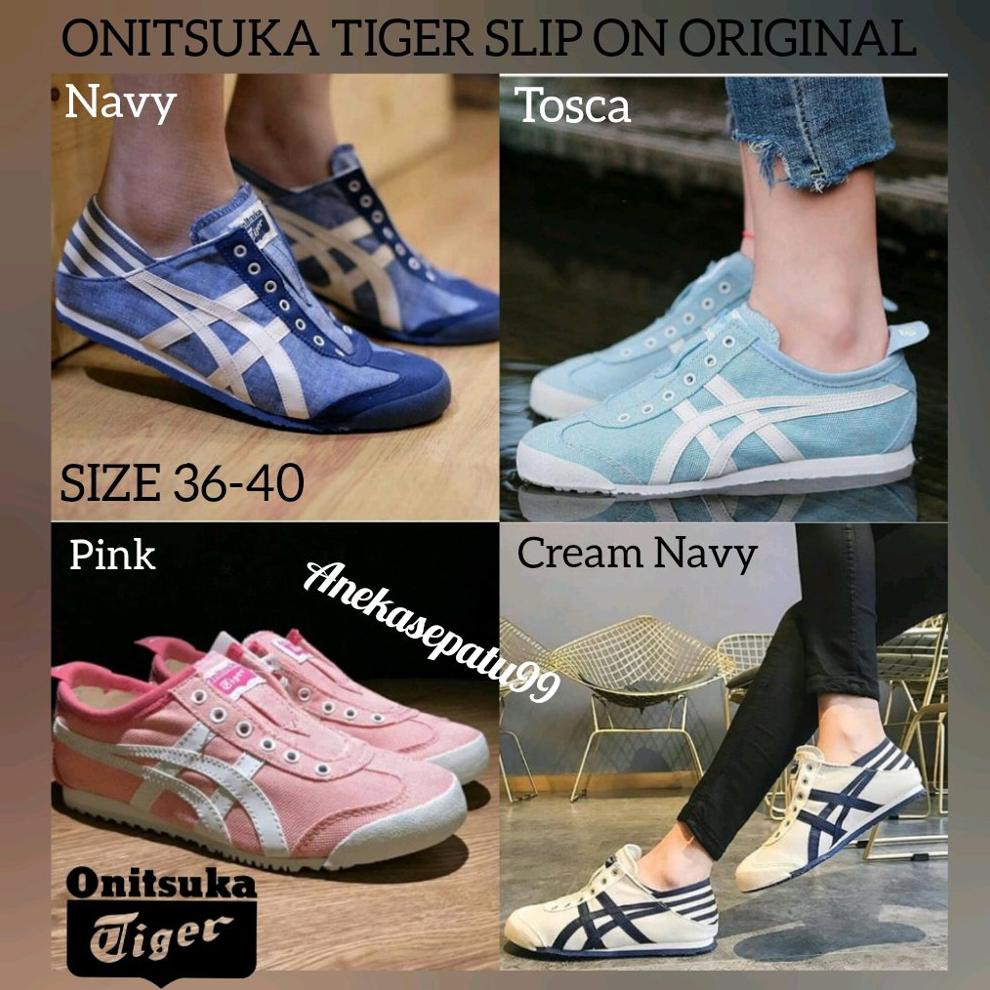 Asics Onitsuka Tiger Slip On Original - Sepatu Casual Unisex - Sepatu Kuliah - Sepatu Asics Original