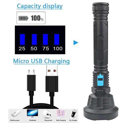 Senter LED Cree XPE 500 Lumens USB Charge 3 Mode Y-826 Waterproof IPX6