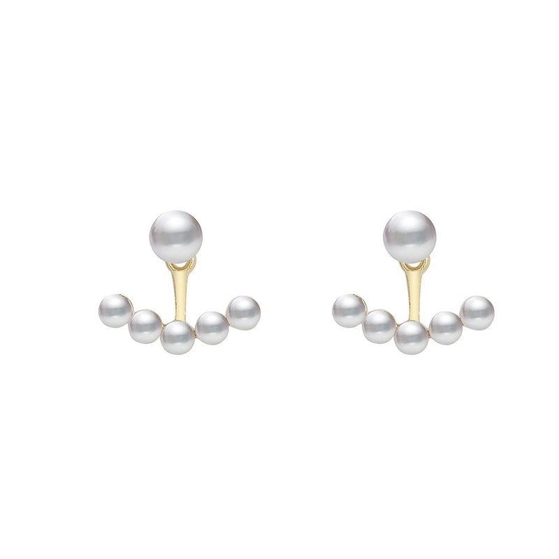 IFYOU Anting Stud Mutiara Warna Emas Untuk Aksesoris Wanita