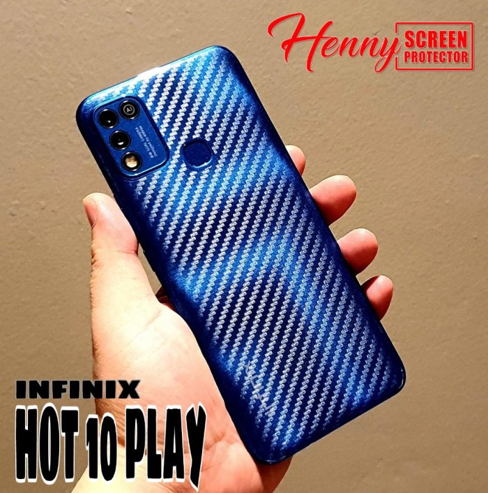 SKIN CARBON INFINIX HOT 10 PLAY - ANTI GORES BELAKANG HOT 10 PLAY