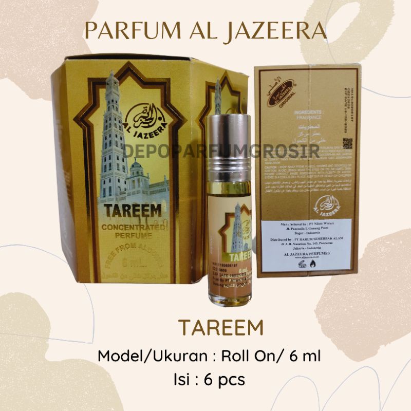 PARFUM AL JAZEERA TAREEM/MINYAK WANGI AL JAZEERA ROLL ON NON ALKOHOL