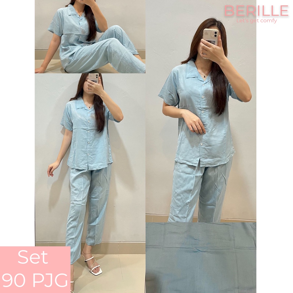 Piyama set Rayon Wanita / Setelan Piyama Wanita Motif / Piyama Rayon Viscose /  Piyama Motif Rayon Viscose Premium Termurah /Piyama Wanita Dewasa / Pajamas / Baju Tidur Wanita / Piyama setelan rayon viscose  (COD)-Set 90 PJG