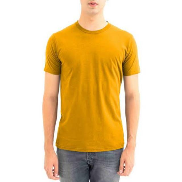 Kaos oblong kuning mustard . Kaos polos  . Kaos distro. Baju polos