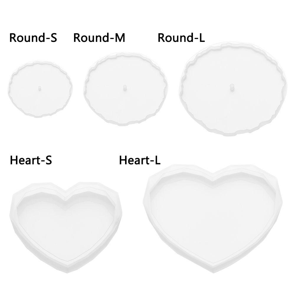 Solighter Tray Cetakan Silikon Love Heart Resin DIY Art Coaster Silicone Mould