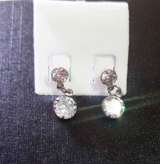 Anting giwang 2 Permata /anting anti luntur