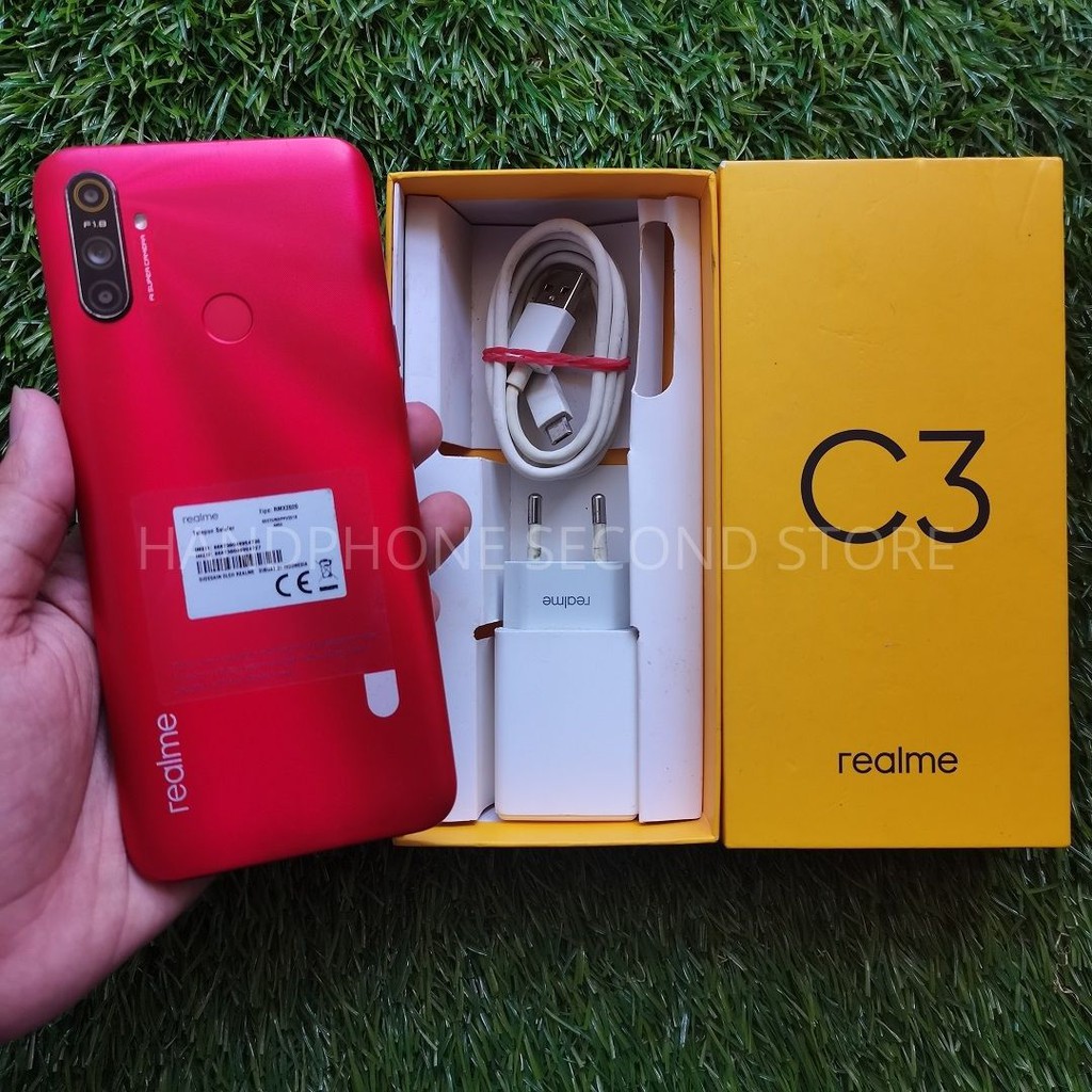 HANDPHONE HP REALME C3 3/32 FULLSET NO HF SECOND SEKEN BEKAS MURAH-3