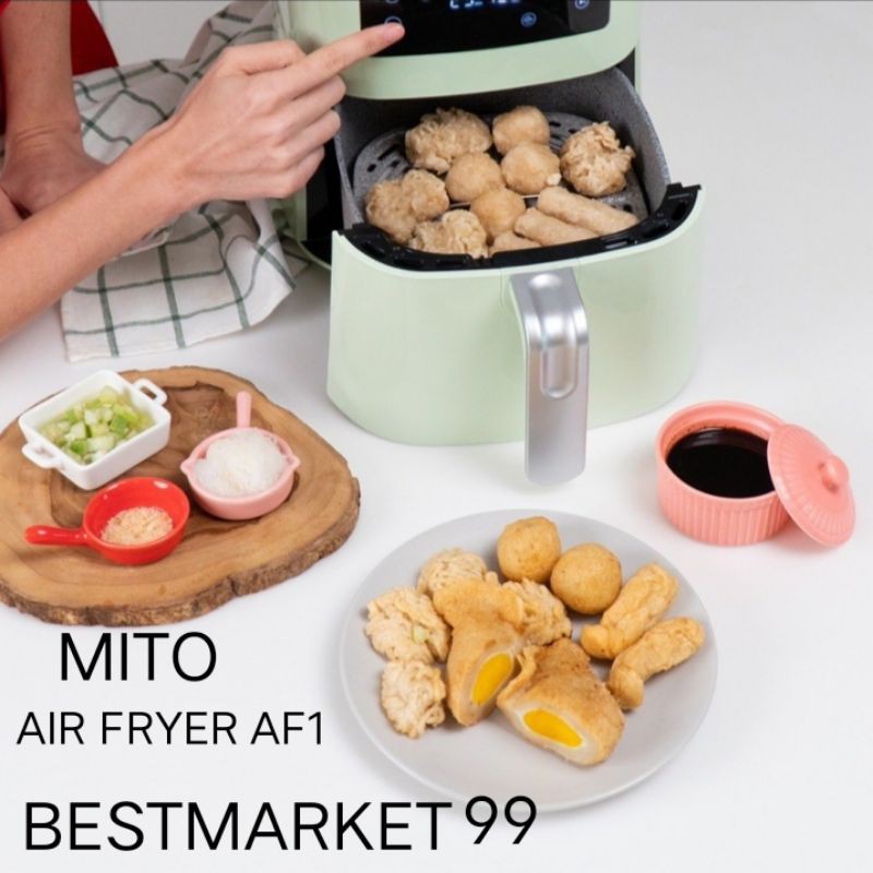 MITO AF 1 Digital Air Fryer AF1 4 ltr Low Watt Promo 11.11 Free Paking Aman Buble+ dobel karton