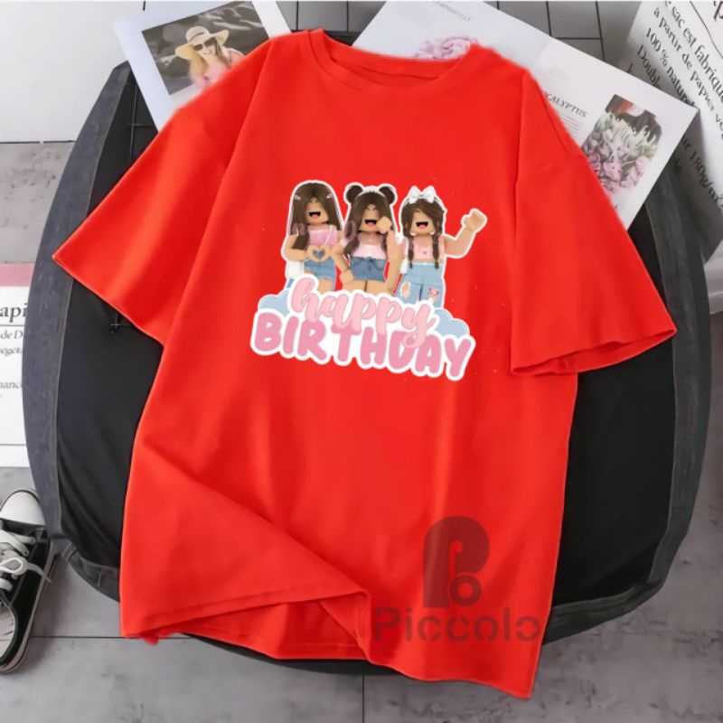 baju kaos anak anak roblox gril/kado ulang tahun (free nama anak)