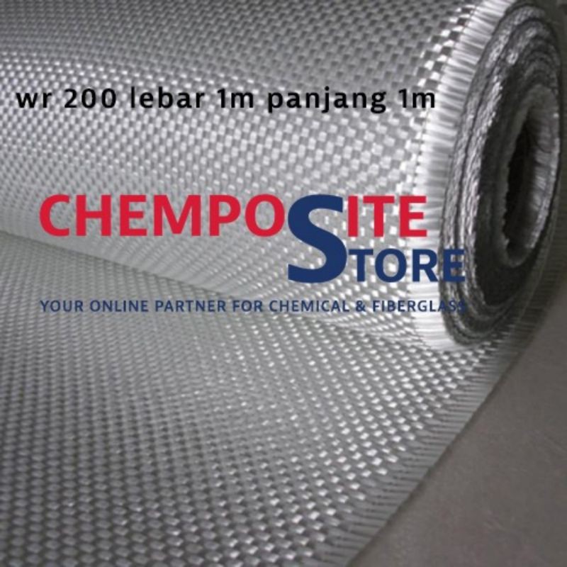 woven roving wr 200 - serat fiberglass anyaman kotak lebar 1m pjg 1m
