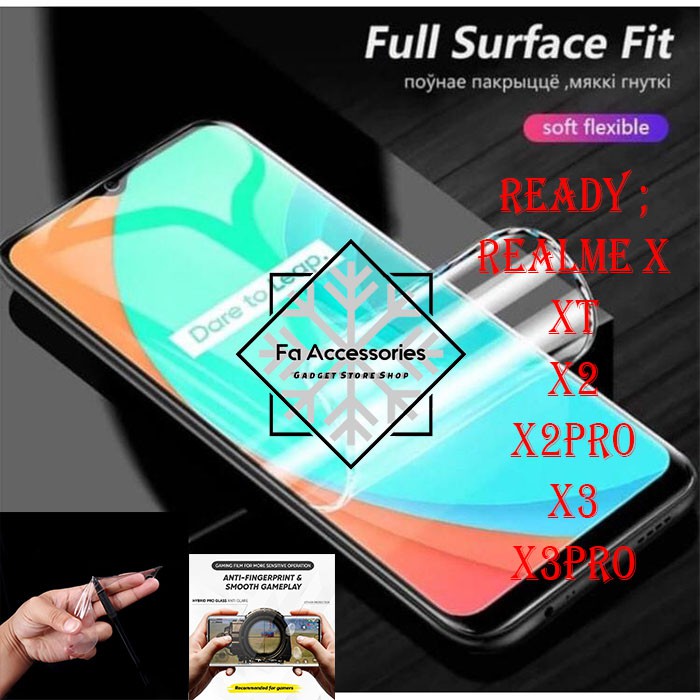 FA ANTI GORES JELLY HYDROGEL REALME X XT X2 X2PRO X3 GT MASTER NEO 2 NEO2 2PRO 3 3T SUPER ZOOM PRO SCREEN PROTECTOR GUARD SHOCK