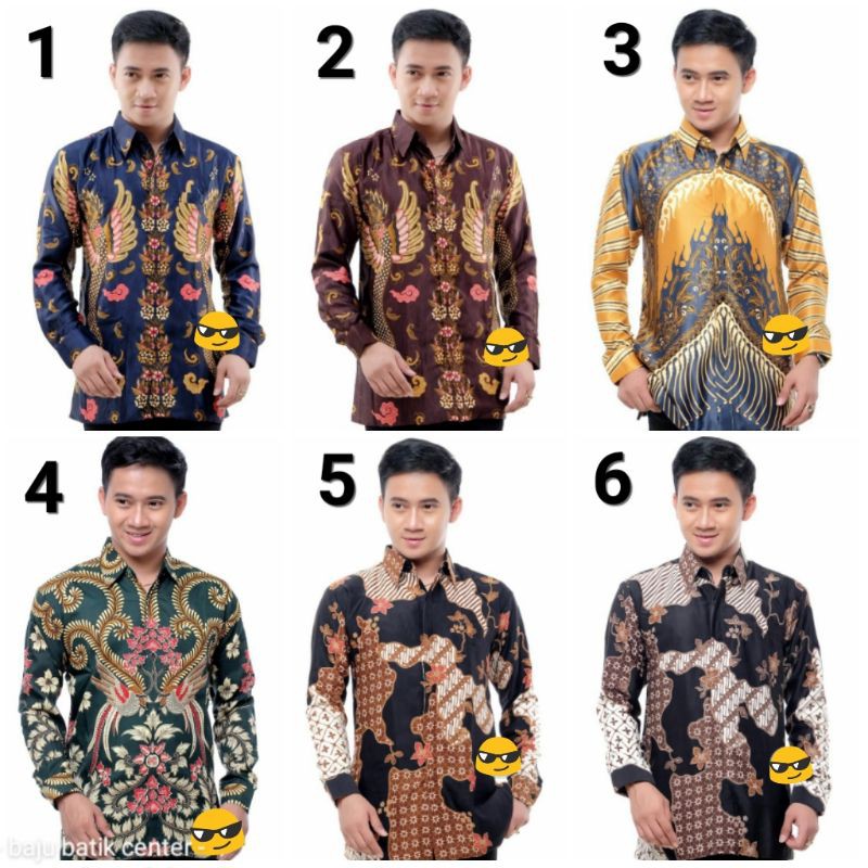 Kemeja Batik Pria Semi Sutra Lengan Panjang Puring Mewah | Kemeja Batik Semsut Berfuring Dalam