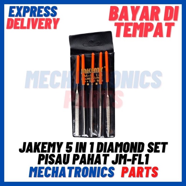 [HDT-9015] JAKEMY 5 IN 1 DIAMOND NEEDLE FILES CARVING SET PISAU PAHAT JM-FL1