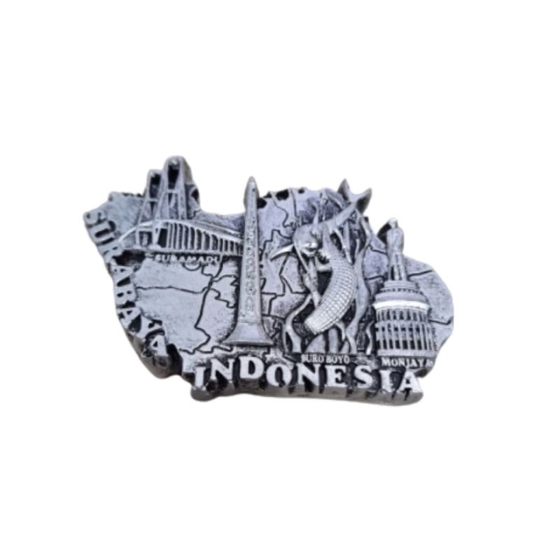 (BISA COD) MAGNET KULKAS SURABAYA INDONESIA BAHAN FIBERGLASS UKURAN 10x5 cm - SOUVENIR MURAH