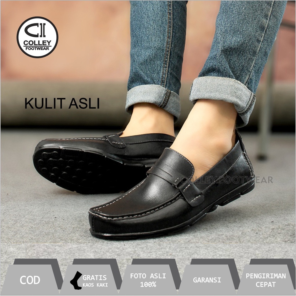 COD - SEPATU KULIT ASLI PANSUS PRIA 100% LEATHER - PANTOFEL - CLY-DSI-042