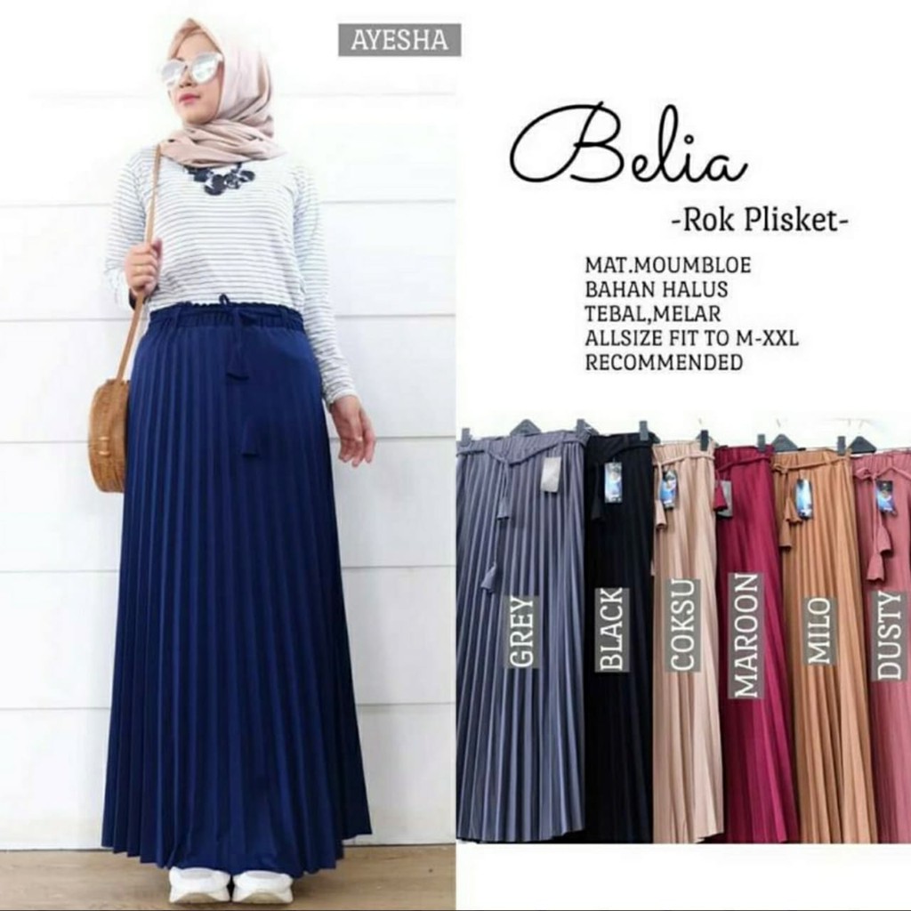 Rok Plisket Premium / Jersey Moumbloe Tali Lepas / belia Pleated Skirt