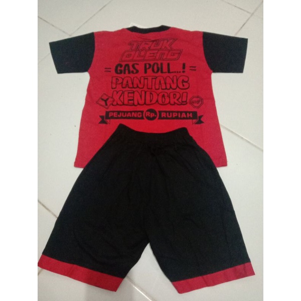 KAOS ANAK SETELAN BUS TOLELET/ TRUK OLENG/MIXUE ANAK LAKI LAKI LENGAN PENDEK KATUN TEBAL