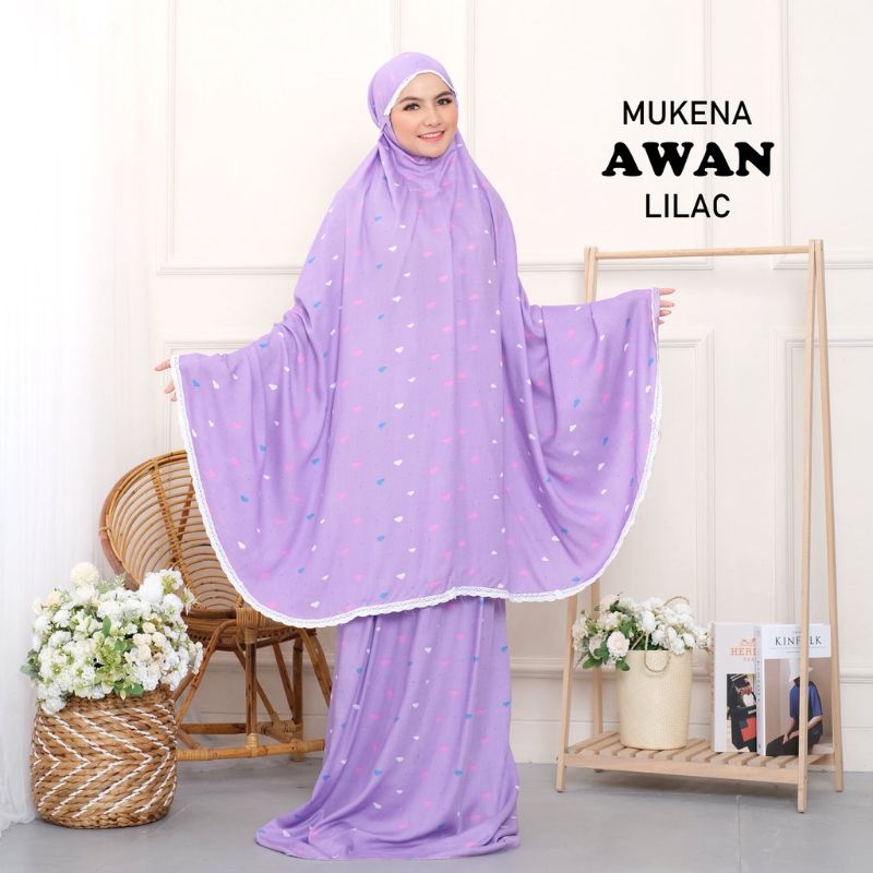 Mukena Rayon 2 In 1 Dewasa Motif Awan Termurah