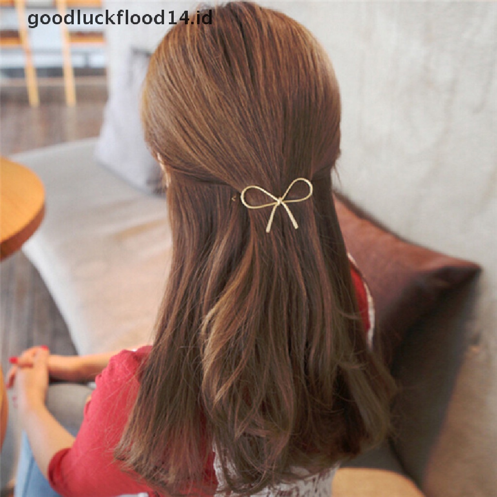 [OOID] New Vintage Hairpins Metal Bow Knot Hair Barrettes Girls Women Hair Accessories ID