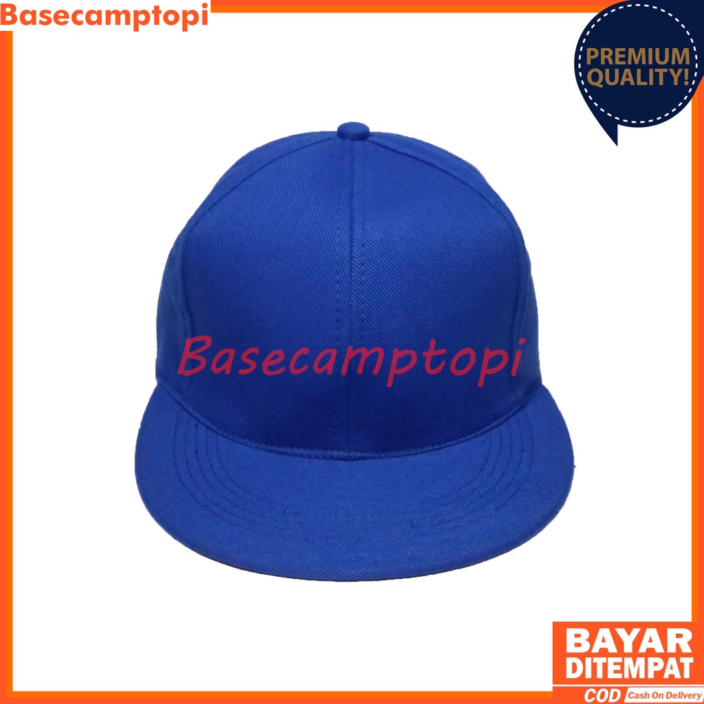 Topi Snapback Hiphop Polos Bahan Rafel Pria Wanita