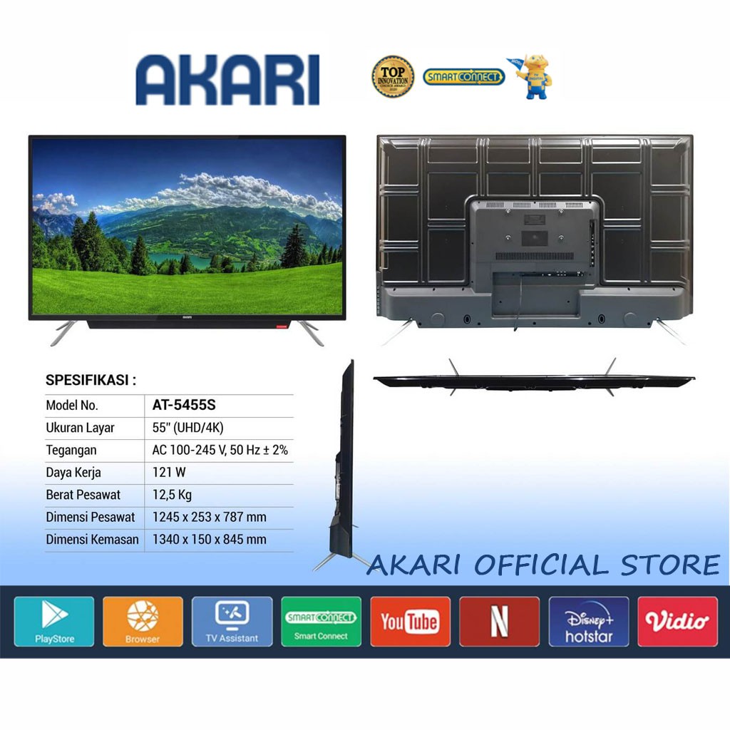 Akari Smart TV 4K AT-5455S 55inch