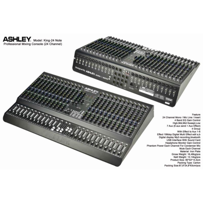 MIXER ASHLEY KING 24 NOTE 24 CHANNEL ORIGINAL KING24 NOTE