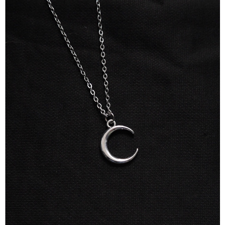 Necklace Accessories Dark Moon Pendant Chain Korea Retro