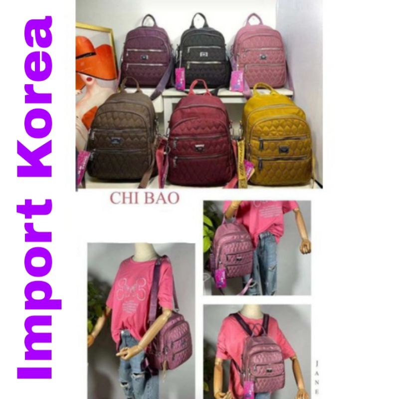 ORIGINAL Tas Ransel Chibao 3 Fungsi IMPORT KOREA Tebal Anti Air Elegan Design Terbaru Best Seller