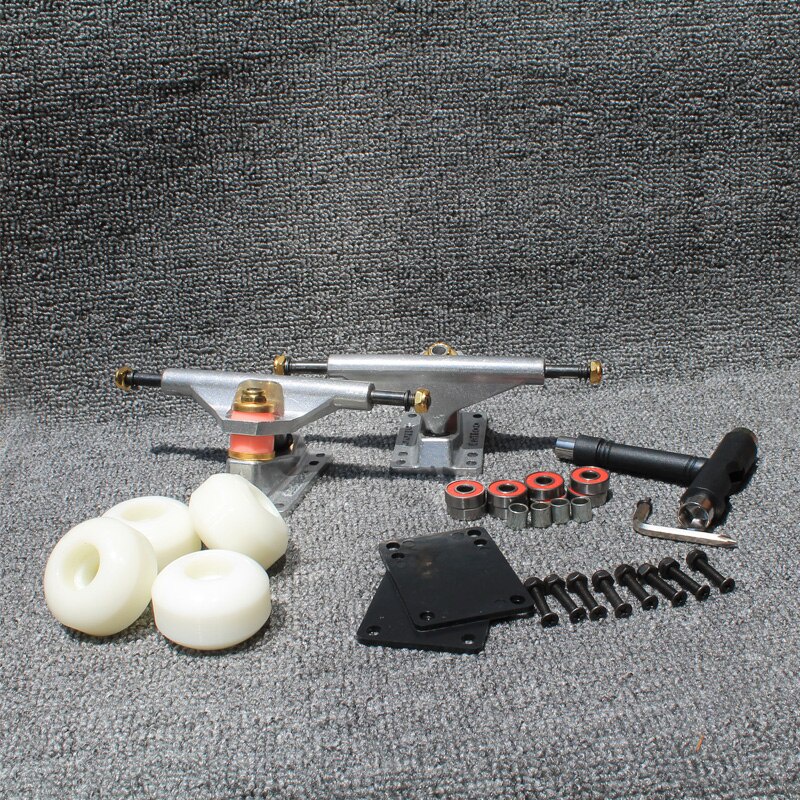 Set Aksesoris Skateboard / Truk / Fishboard Profesional Kombinasi Roda Elastisitas Tinggi